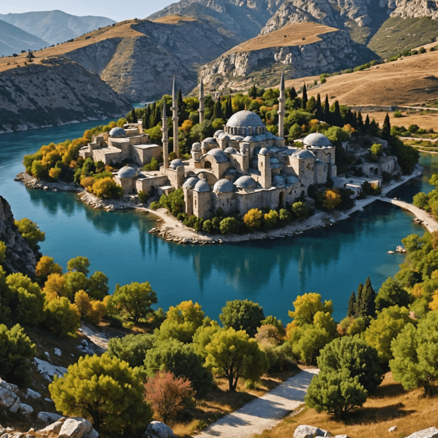 Türkiye'nin tarihi ve doğal güzelliklerini gösteren bir manzara fotoğrafı